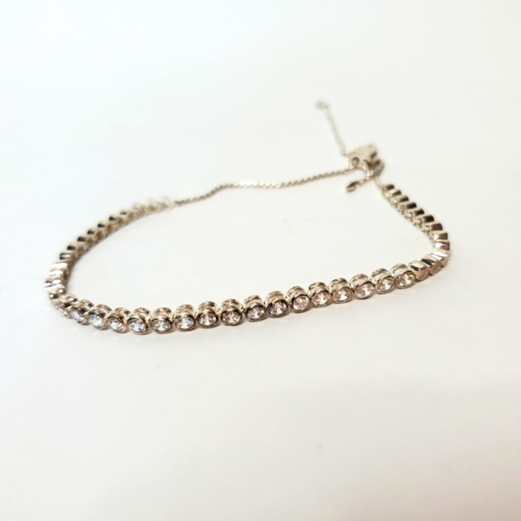 Stella & Dot Women's Silver Toned Bracelet Rhinestones - Picture 1 of 3